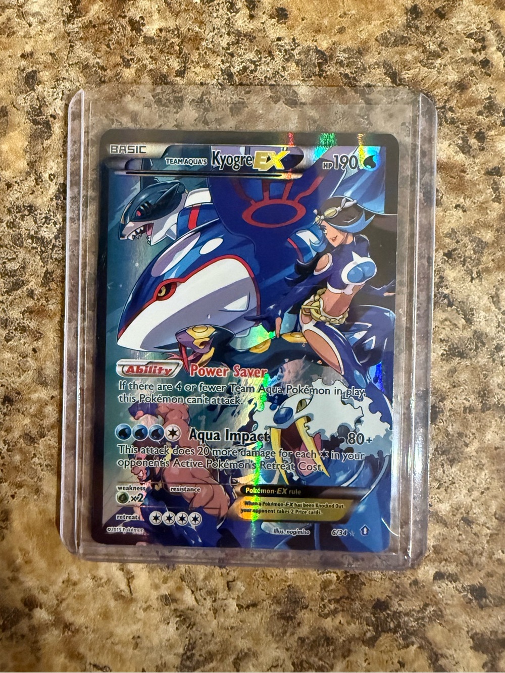 Team Aqua's Kyogre EX Holofoil Pokémon Card